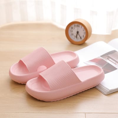 Geweo - Slippers - Badslippers - EVA Badslippers Unisex - Anti-Slip en Stevig Voetbed - Anti-lawaai-Antibacterieel - Anatomisch - Licht & Flexibel - Massage-effect-voor in de zomer en voor binnen en buitenv - Roze - Maat 36/37