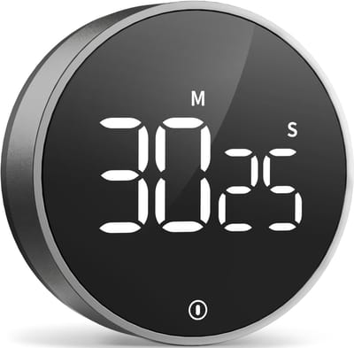 SnelShoppen - Digitale Keuken Timer met Magnetische Bevestiging en Grote LED Scherm - Eitimer met 3 Volumestanden voor Thuis, Fitness en School (Donke