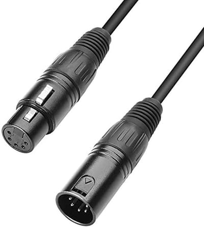 5-polige XLR DMX-kabel - 10 meter lengte voor betrouwbare verbindingen