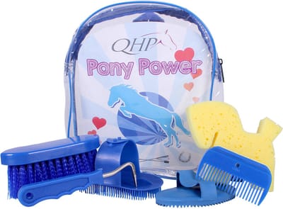 QHP - Pony power Poetsrugzak - Kobaltblauw