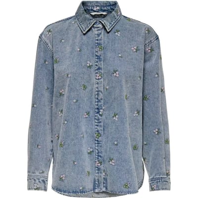 Relaxed fit Jeansblouse van puur katoen Model 'VERA'