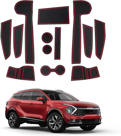 Rubberen Anti-slip Voetmatten voor Kia Sportage NQ5 2022-2025, Inclusief Console, Deursleuven en Bekers, Duurzame en Makkelijk Schoon te Maken Matten