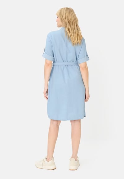 camel active Zomerjurk met stoffen ceintuur - Maat womenswear-XL - Donkerblauw