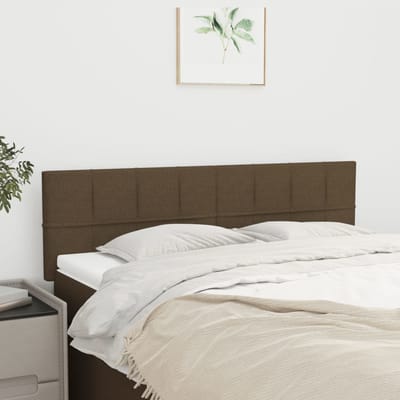 vidaXL - Hoofdborden - 144x5x78/88 - cm - stof - donkerbruin