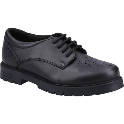 Hush Puppies Jayne Lace Up SNR Meisjes Zwarte Veterschoenen Van Leer