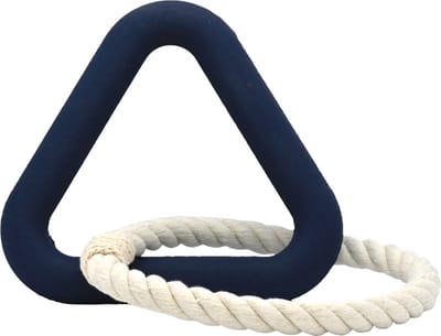 Bijt triangel - Hondenspeelgoed - Kauwspeelgoed hond - Triangel met touw - Honden speelgoed intelligentie - Bijtspeelgoed - Honden tandenborstel - Blauw - Trimmi