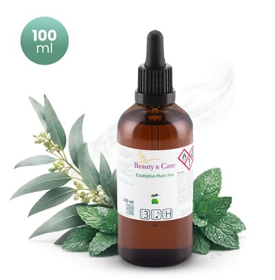 Beauty&Care® Etherische Olie - Eucalyptus & Munt Mix met Kamfer Geur - Aroma Olie voor Massage, Diffuser, Aromabrander en Sauna Opgietmiddel - Natuurlijk gewonnen - 100 ml - Verzorging & Accessoires