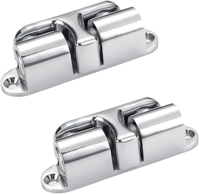 2x Vloer- en Wand Deurstopper - Onzichtbaar Deurbeslag - Geborsteld Metaal en Helder Wit