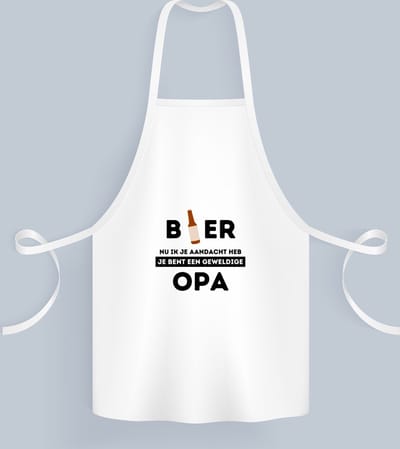Akyol - bier, nu ik je aandacht heb je bent een geweldige opa Keukenschort - Opa - de beste opa - verjaardagscadeau - verjaardag - cadeau - cadeautje voor opa - opa artikelen - kado - geschenk - gift - 82 bij 71 cm