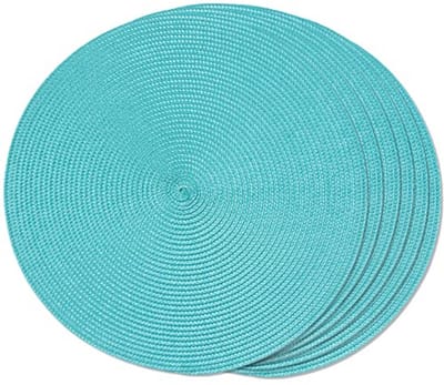 Gevlochten placemats set van 6 – Antislip, wasbaar en hittebestendig – 38 cm diameter