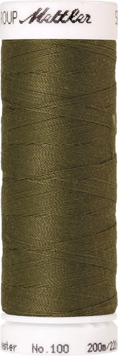 Amann Mettler Seralon Naaigaren – Olive Drab (0420) – 200 m – No. 100 – 100% Polyester – Per Stuk