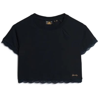 Superdry - Jaren 90 T-shirt met kanten rand - Dames - T-shirts