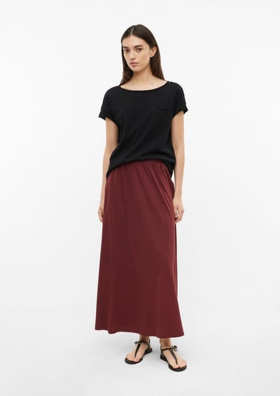 Grenadine Kleur Vrouwelijke Ruime Pockets Volledig Patroon Jersey Stretch Rok s.Oliver