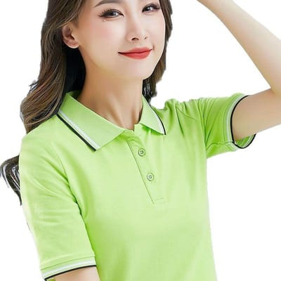 Korte mouw Polo Shirt Afbeeldingen Printen Casual Sport Top T-shirt voor Dames Zomer 5XL beige