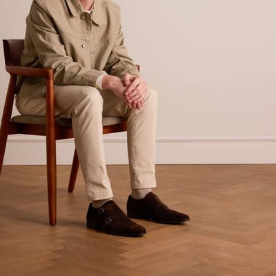 Heritage - Heren - Bruine suède gespschoenen - Maat 40