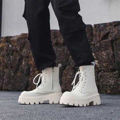 Leren Schoenen Voor Man Platform Echt Leer Grote Maat Schoenen Designer Formeel Platform Casual Schoenen Buiten 41 black
