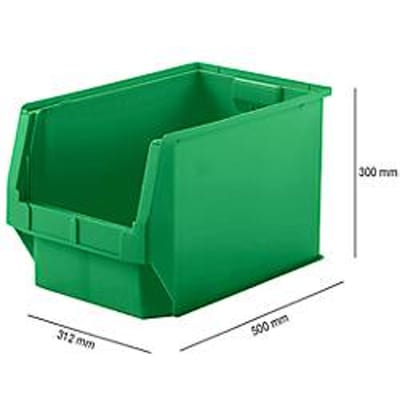 Magazijnbak LF 533 SSI Schäfer - polypropeen - L 500 x B 312 x H 300 mm - 38 l - groen