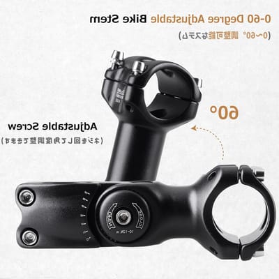 Verstelbare Fietsstuurpen 25,4 mm voor Mountainbike en Racefiets - ±60 Graden Hoek, 90 mm Verlenging met Inbussleutel voor Optimale Fietscontrole