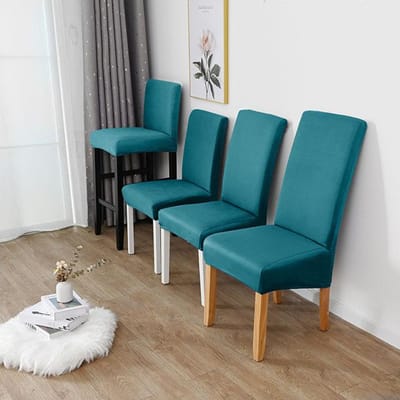 Spandex Stretch Stoelhoezen Effen Voor Eetkamer Keuken Bruiloft Kantoor Hotel Duurzaam Polyester Stof L(60-70cm)