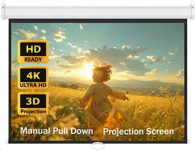 Projectiescherm - Filmscherm - Thuisbioscoop Presentatie - Automatisch Vergrendelend - 72 inch 16:9 - Wit