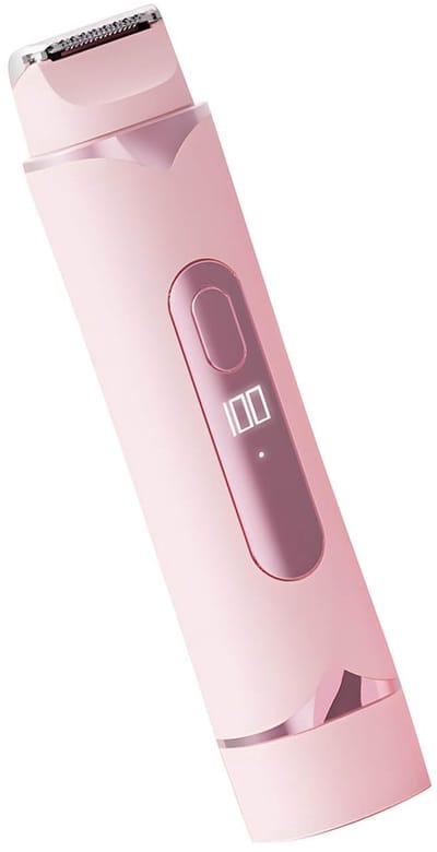 carmdering - Ladyshave - Vrouwen Trimmer - Epilator - Dubbel mes, oplaadbaar, LED-display - Afneembaar, makkelijk schoon te maken - Veilig voor gevoelige huid - Roze - Perfect voor thuis en reis