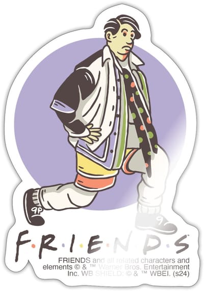 Friends Joey Draagt Chandlers Kleren Sticker maat S (10 x 10 cm)
