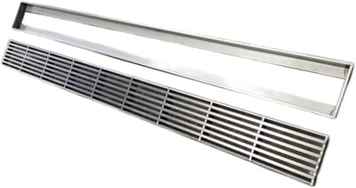 Afvoergoot RVS - Vloerrooster Riool - Water Afvoeren - Verhoogd Draagvermogen - 100x30x3 cm - Zilver