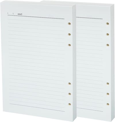 A5 Vulbladen - Navulbaar Notitieboek Papier - Plannen en Notities Maken - 6-Gats Ontwerp - A5 100 Vel - Melkwit