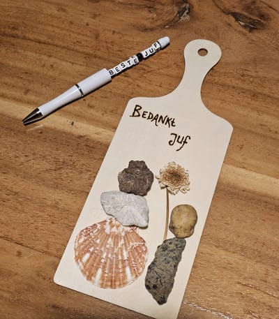 2 delige set juf cadeau set handgemaakte pen en een hanger wand decoratie met natuurlijke stenen