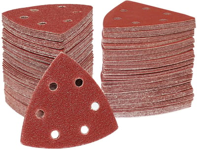 Allecto - Delta Sandpapier - 50 Stuks - Voor Polijsten - 93 x 93 x 93 mm - Coarse - Geschikt voor houtbewerking - Rood