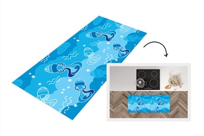 Keukenloper - Loper keuken - Aquarius - Design - Zodiac - 120x50 cm - Keukenloper vinyl