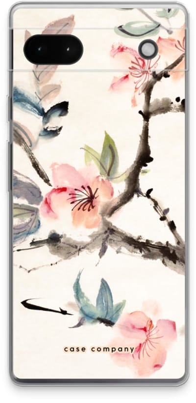 Case Company® - Hoesje geschikt voor Google Pixel 6a hoesje - Japanse bloemen - Soft Cover Telefoonhoesje - Bescherming aan alle Kanten en Schermrand