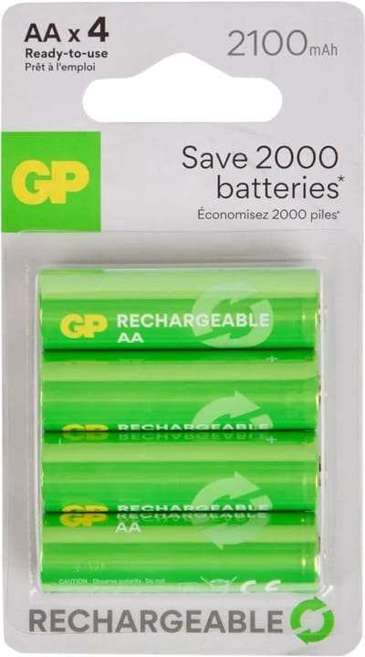 MOBZI Oplaadbare AA Batterijen 4 Stuks 2100mAh NiMH – Herlaadbare Penlite Batterijen voor Afstandsbediening Speelgoed Muis Toetsenbord Zaklamp Camera – Milieuvriendelijk 1.2V Rechargeable AA Batteries 4 Pack