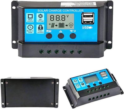 Solar Charge Controller - Zonnepaneel Regelaar - Energie Beheer - Intelligente PWM Lading - 10A - Zwart