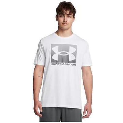 Under Armour UA M BOXED SPORTS UPDATED SS-WHT Heren Sportshirt - Wit - Pitch Grijs