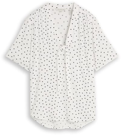 Tom Tailor - Blouse met stippenpatroon - Maat 36 - white small dot design
