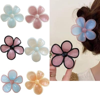 Franse bloemenklauw haarclips - Vrouwen antislip clips - Sterke hold - Dik & medium haar - Haaraccessoires - Kleurrijk design