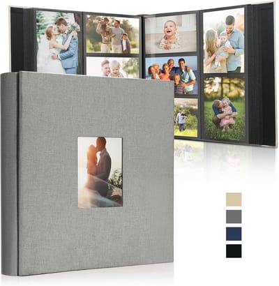 XXL Insteekalbum Zwart Linnen - Fotoalbum voor 1000 Foto's 10x15 cm - Personaliseerbaar Fotoboek