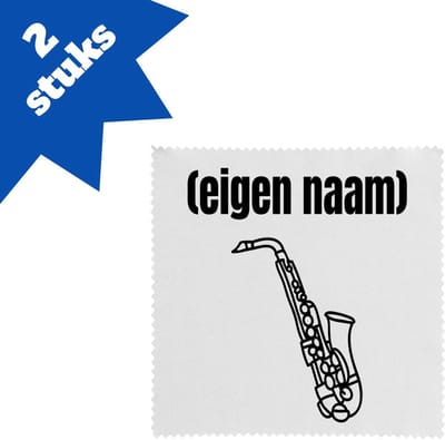 Akyol - saxofoon met eigen naam brillendoekjes - Saxofoon - muziek liefhebbers - iemand die houdt van saxofoons - verjaardag - cadeau - kado - 17,8 bij 17,8 cm - 2 stuks