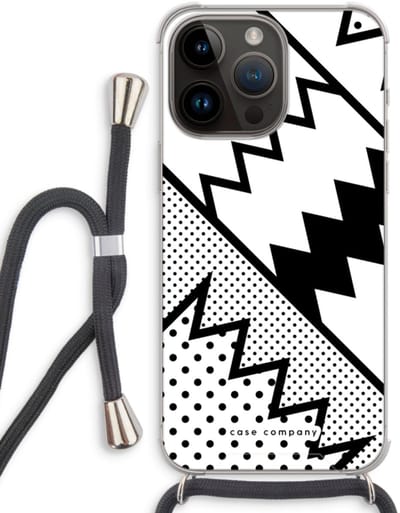Case Company® - Hoesje met koord geschikt voor iPhone 14 Pro Max hoesje met Koord - Pop Art #5 - Telefoonhoesje met Zwart Koord - Bescherming aan alle Kanten en Over de Schermrand