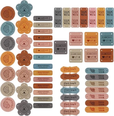56 Stuks Handgemaakte Love Naai Labels - Wasbare Microfiber Labels voor DIY Kleding, Breien en Accessoires