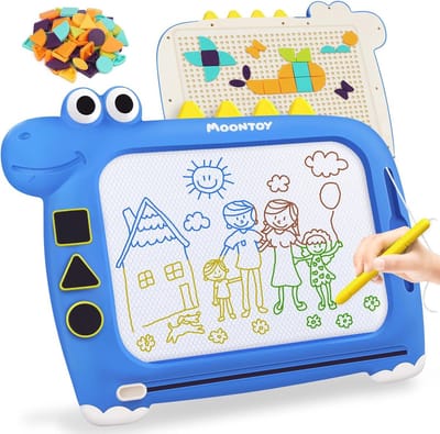 Tekenbord voor kinderen vanaf 2 jaar - 2-in-1 magnetisch toverbord met tangram blokken