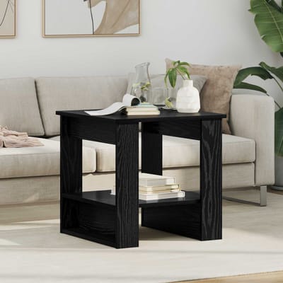 vidaXL - Salontafel - Zwart - Eiken - 51 - x - 50 - x - 50 - cm - Bewerkt - hout