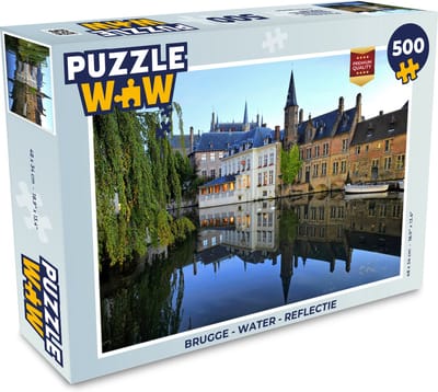 Puzzel Brugge - Water - Reflectie - Legpuzzel - Puzzel 500 stukjes