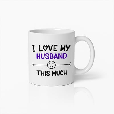 Grappige I Love My Husband Mok | Schattige Huwelijks Koffiebeker | Romantisch Cadeau voor Hem | 330ml Keramische Mok
