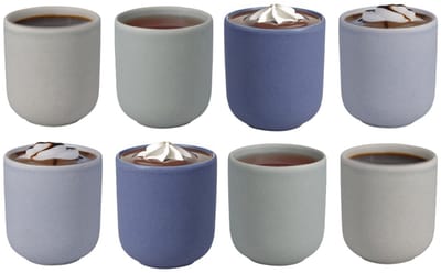 Siaki Koffiemok/theemok - set 8x - Nordic - pastel mix - 250 ml - mokken - keramiek