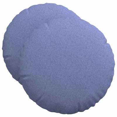 vidaXL - Zitkussens - 2 - st - Stof - Jeans - Blauw - Ø50 - x - 19 - cm