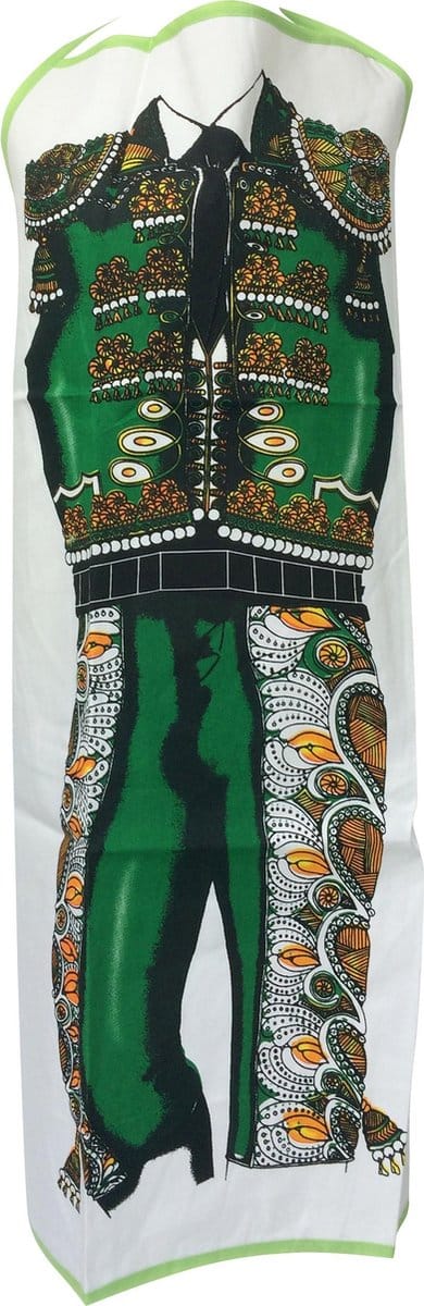 Spaanse flamenco schort - keuken schort heren groen - verkleed kleding