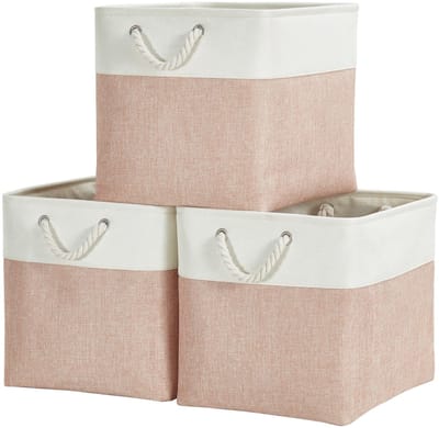 Dailygoods- Opbergdoos 30 x 30 x 30 cm - Stof - Metalen frame - Katoenen touwgrepen - Multifunctioneel - Eenvoudig te reinigen - Opbergmand