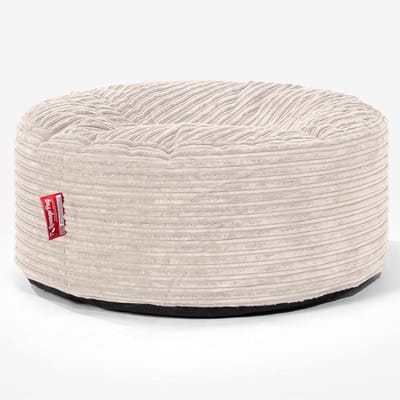 Ronde Corduroy Poef (65cm) - Zacht Ottoman Voetenbank of Extra Zitplaats